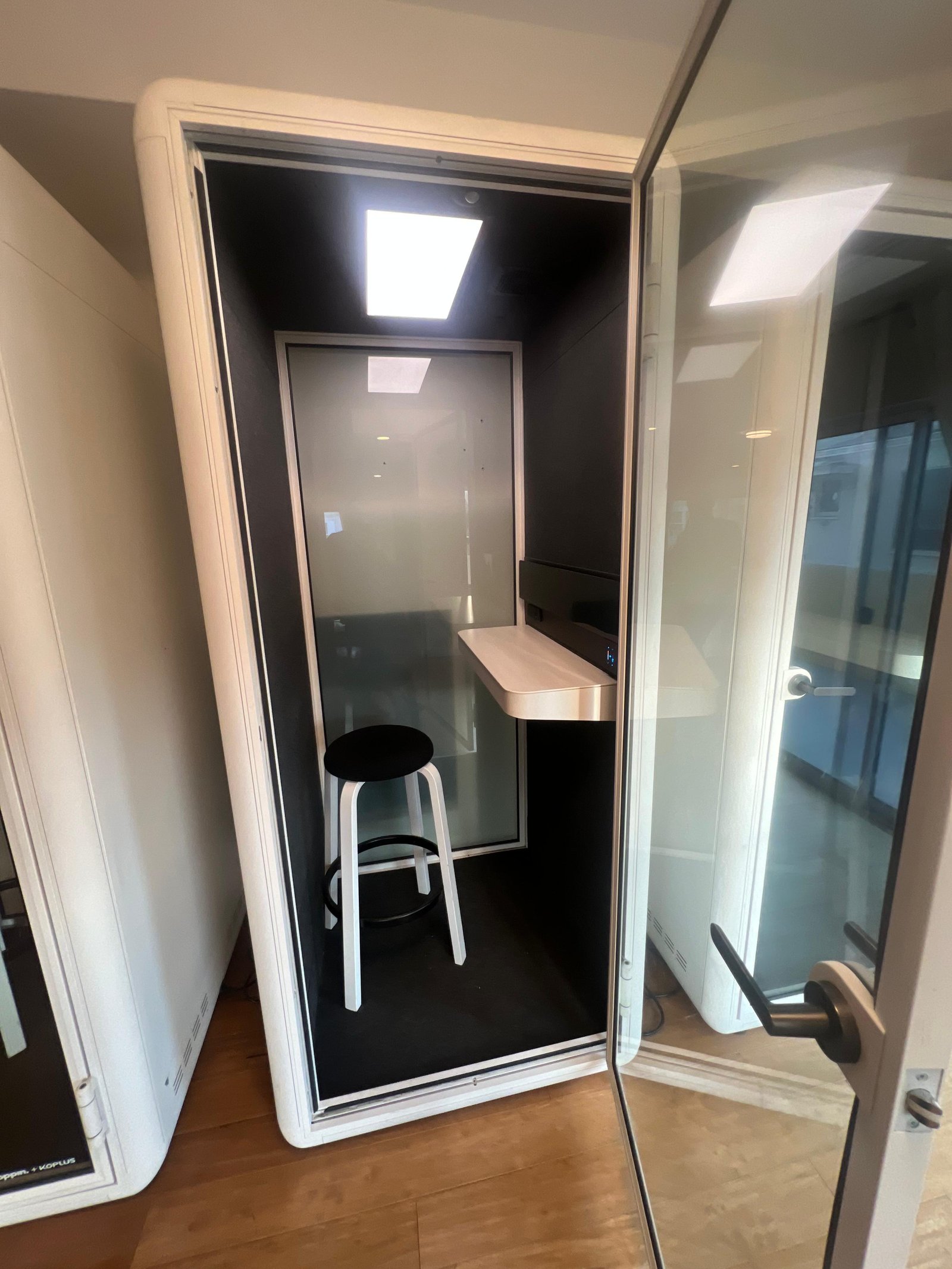 Poppin Pod White & Glass Phone Booth
