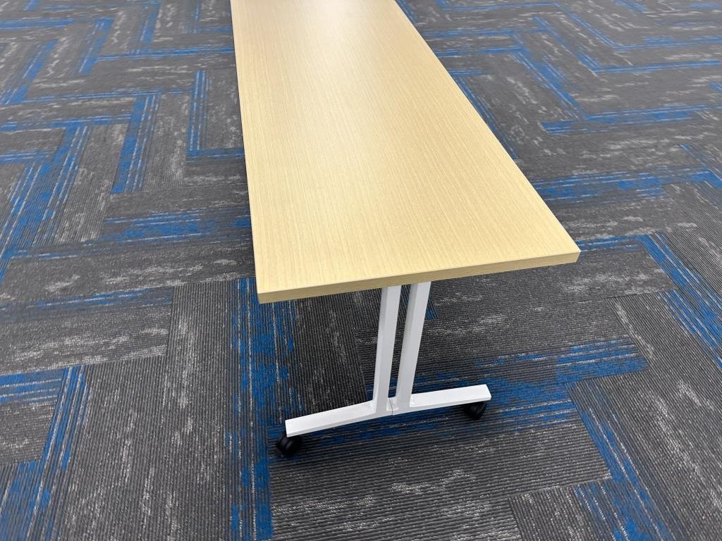 OFS Nesting table 5x2ft Maple Top White Base