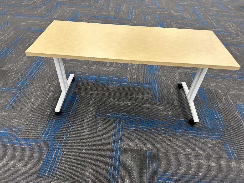 OFS Nesting table 5x2ft Maple Top White Base