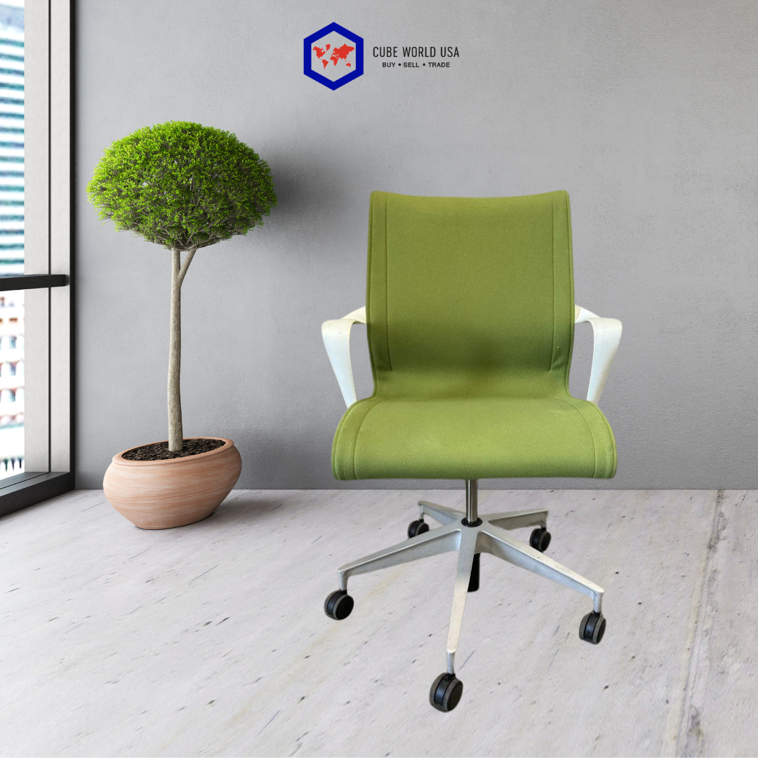 Herman Miller Setu Green Wool White Base