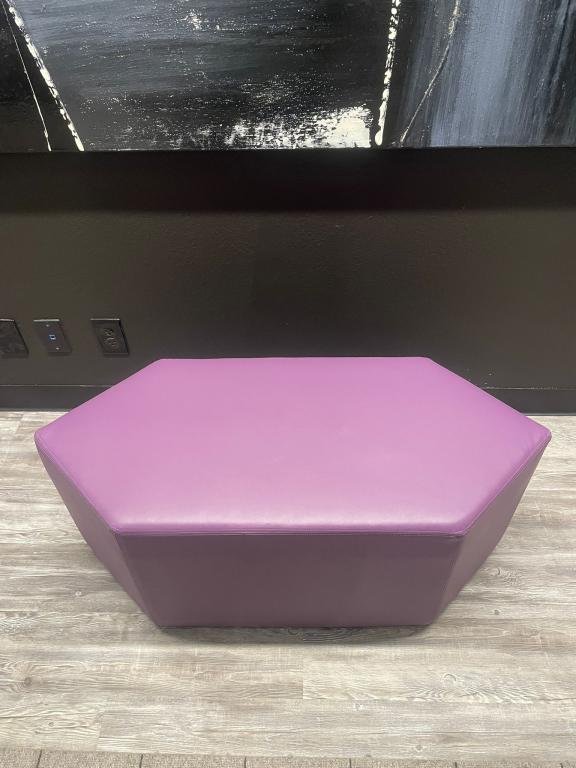 Hightower Elongated Purple Vinyl Ottoman