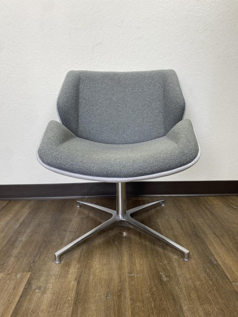 OFS Grey & chrome X base Lounge chair