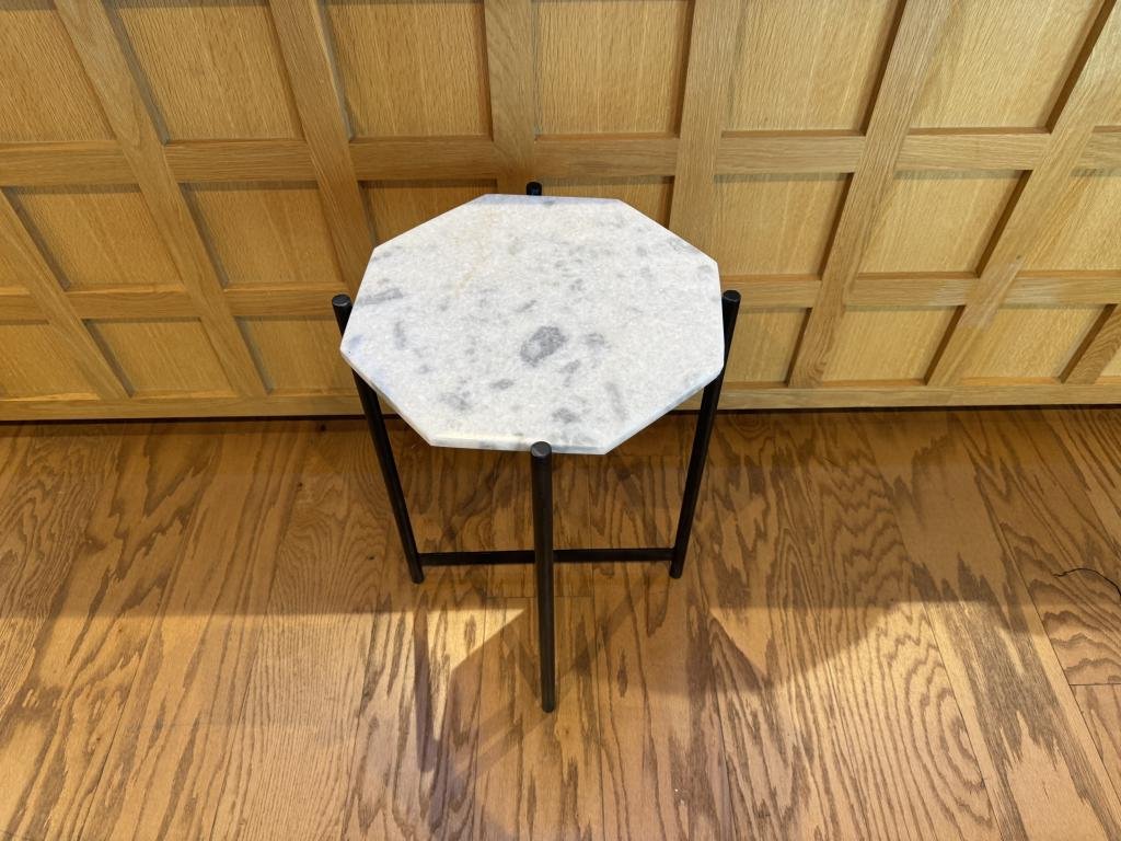 HAY Octagon marble top & steel side table