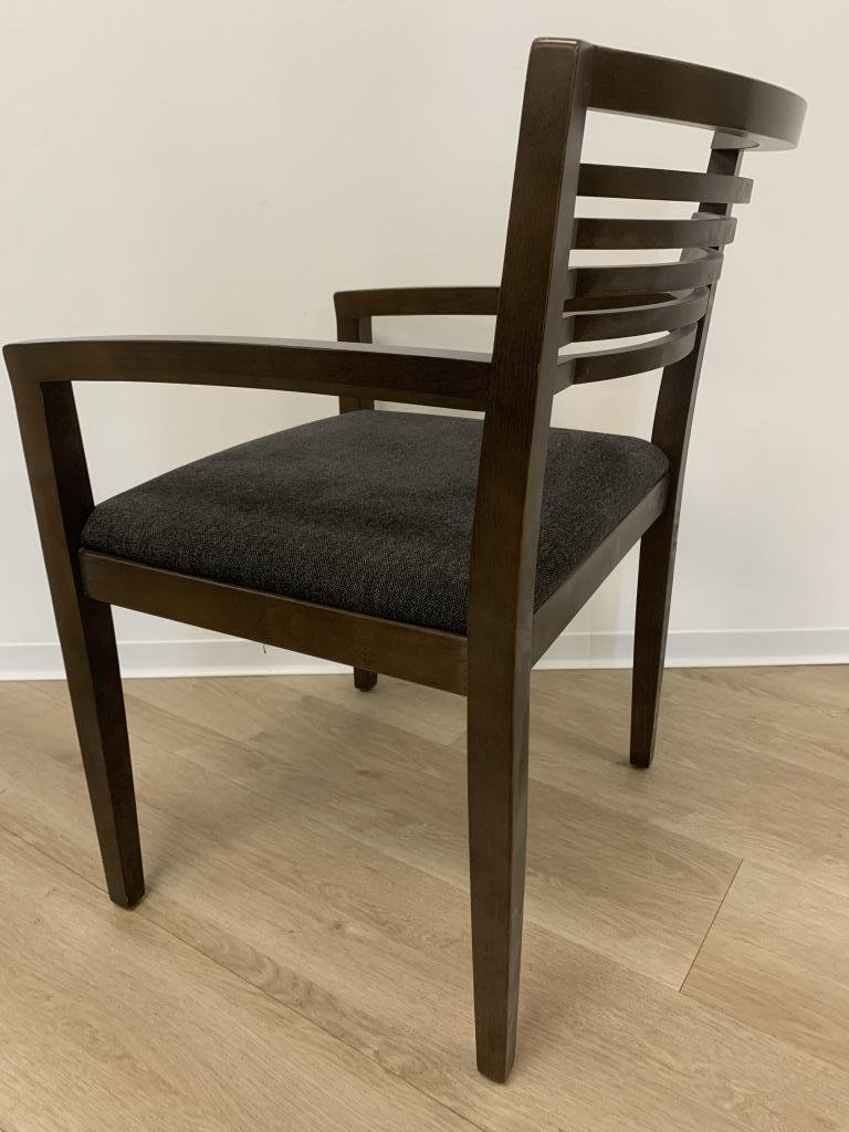 Knoll Studio veneer back with grey fabric