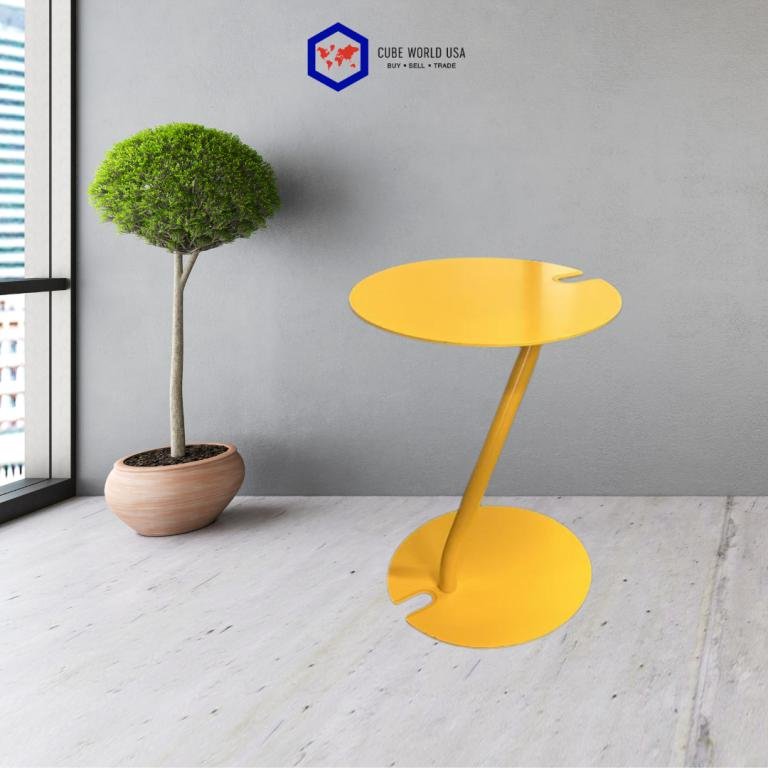 We Work yellow Angled Occasional Table
