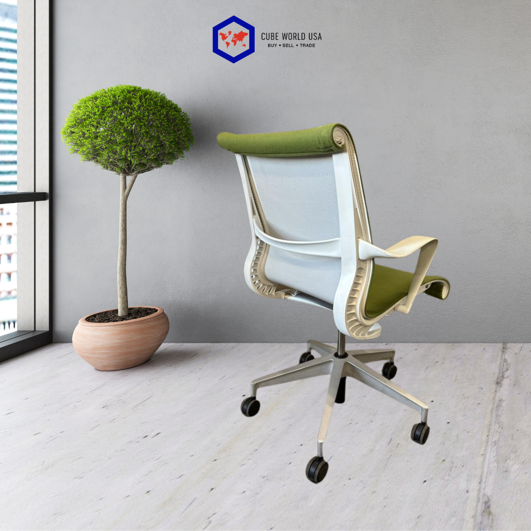 Herman Miller Setu Green Wool White Base