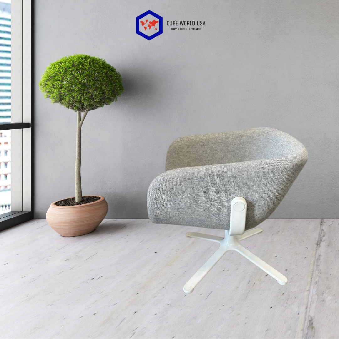 Hightower Swivel Light Wool Grey Bucket Chair
