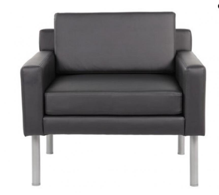 Boss Black Antimicrobial Vinyl Lounge Chair