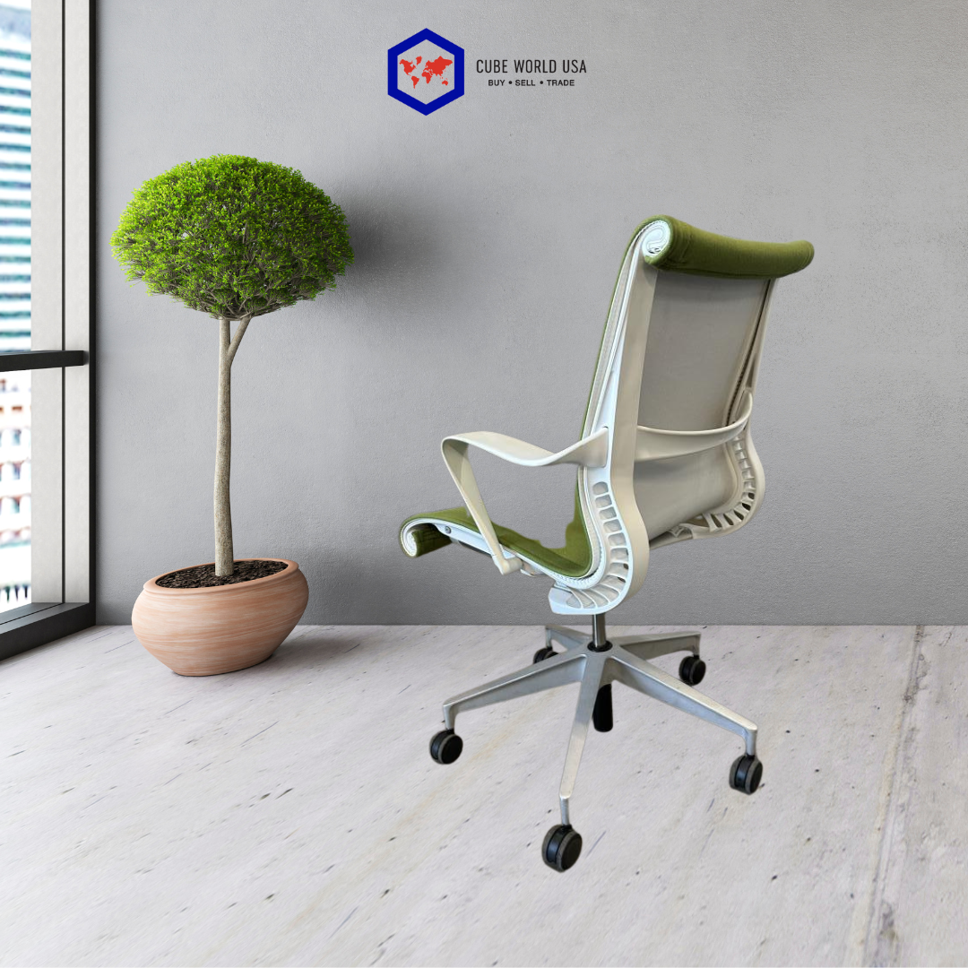 Herman Miller Setu Green Wool White Base