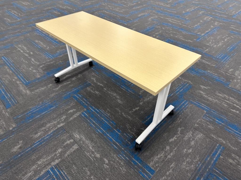 OFS Nesting table 5x2ft Maple Top White Base