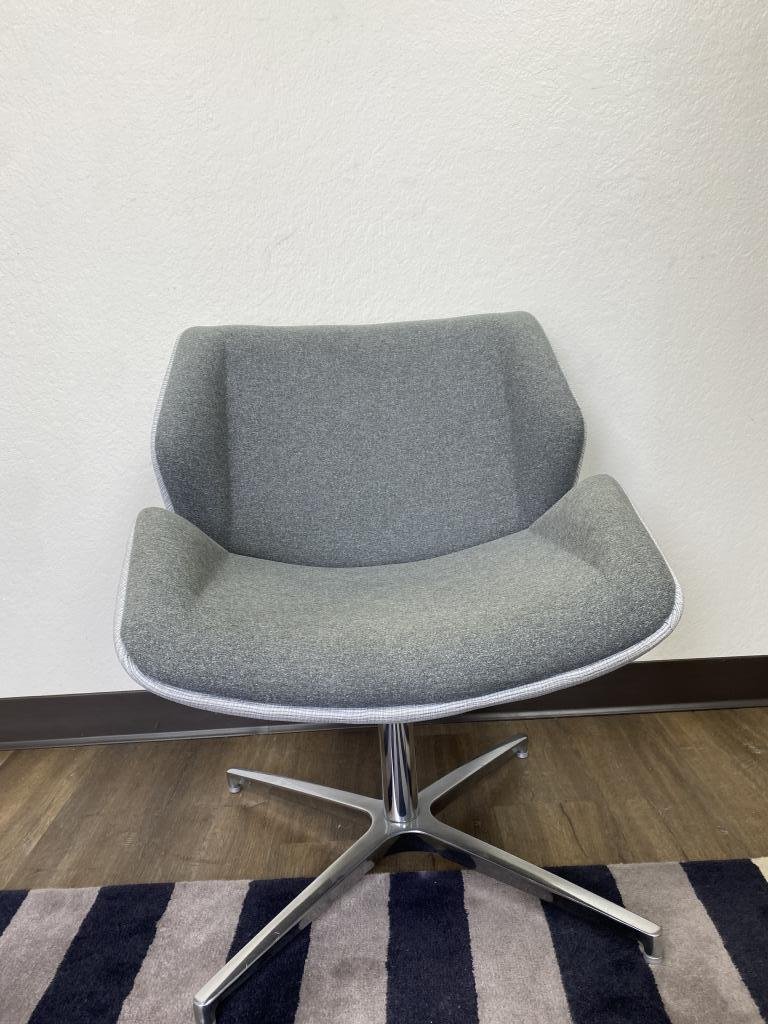 OFS Grey & chrome X base Lounge chair