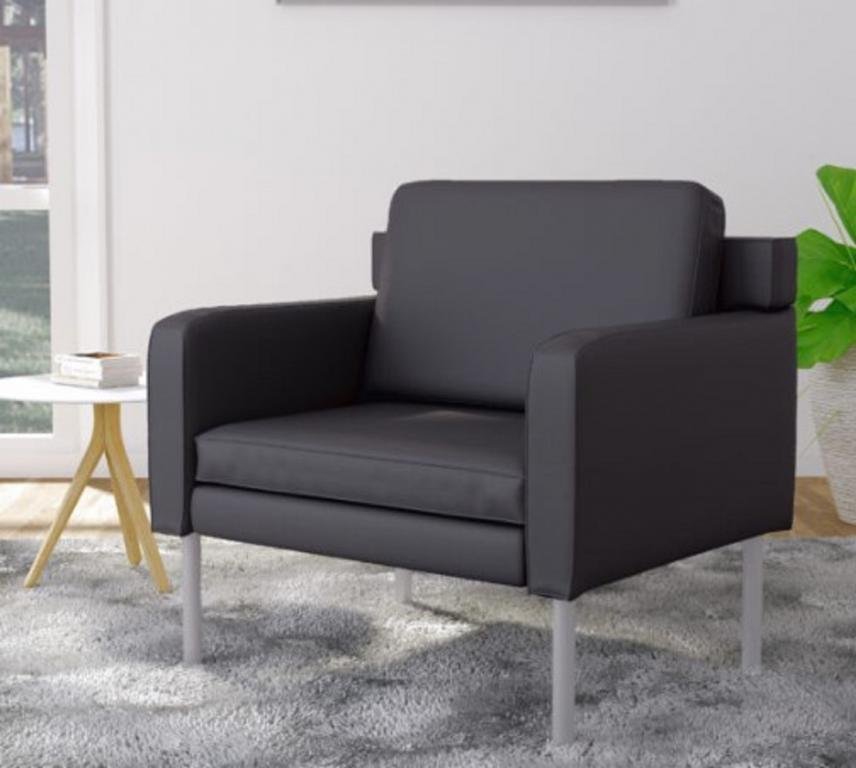 Boss Black Antimicrobial Vinyl Lounge Chair