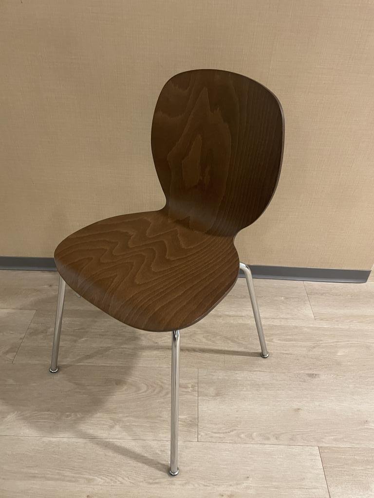 Knoll Veneer Espresso Classic Stack Chair