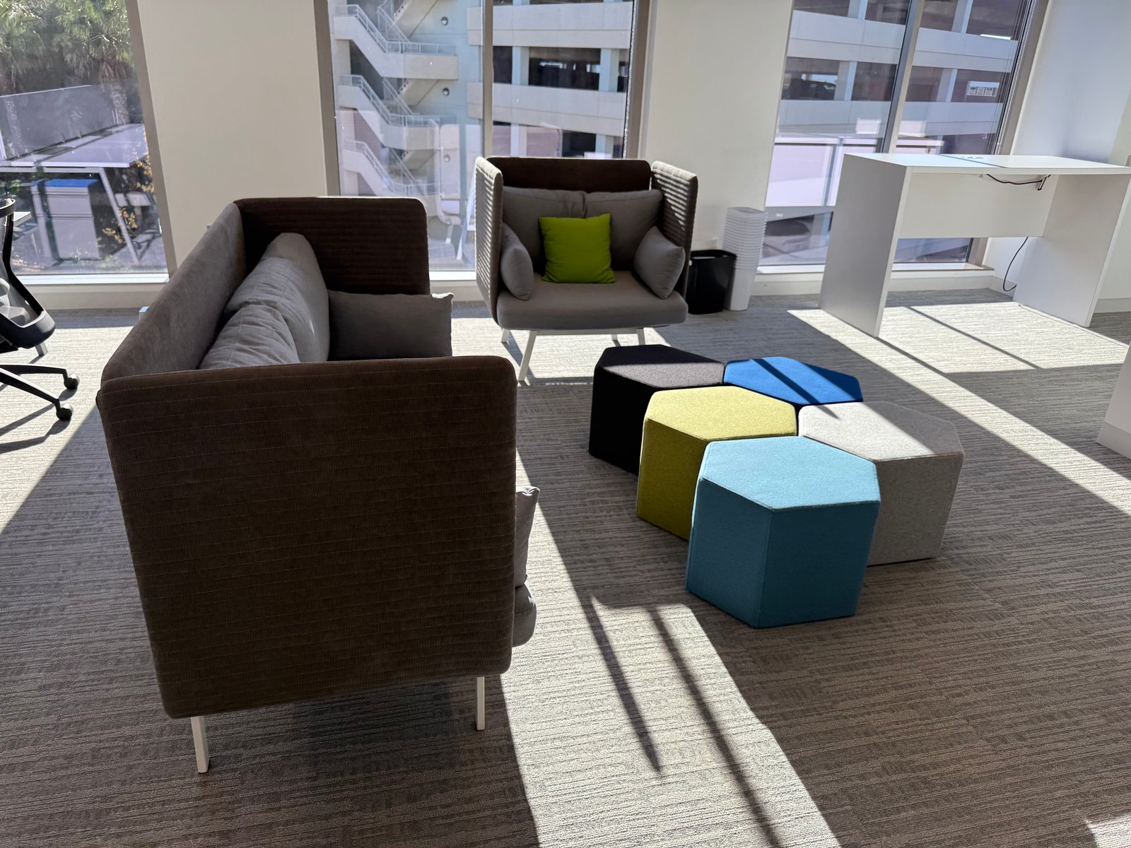 OFS Grey High Back 6' Acoustical Sofa Open Environment