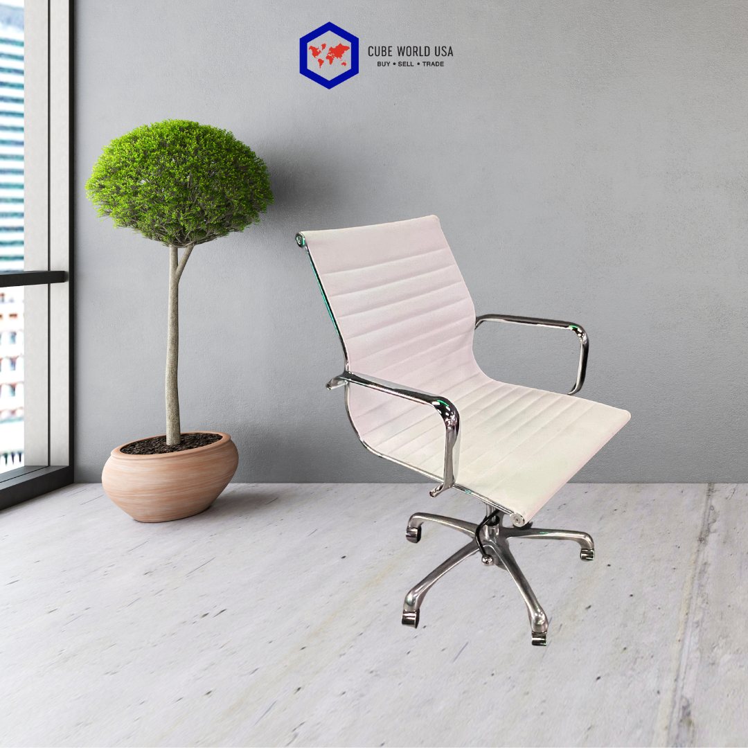 Chrome base chairs Herman Miller Eames Styled