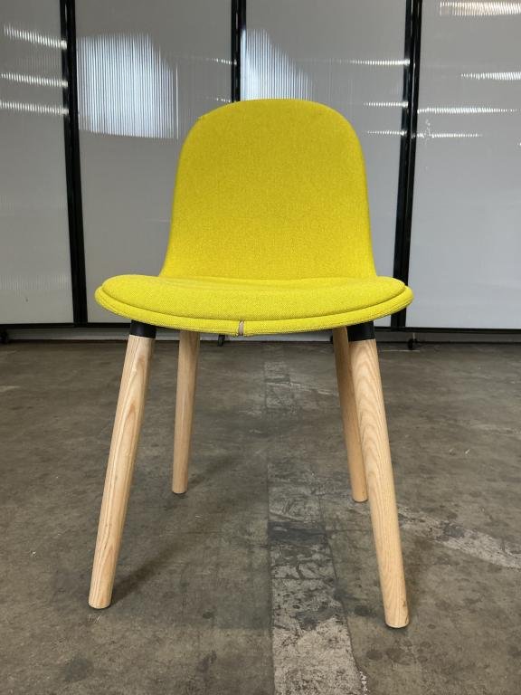 Yellow Eames Inspired White Oak Accent Chair