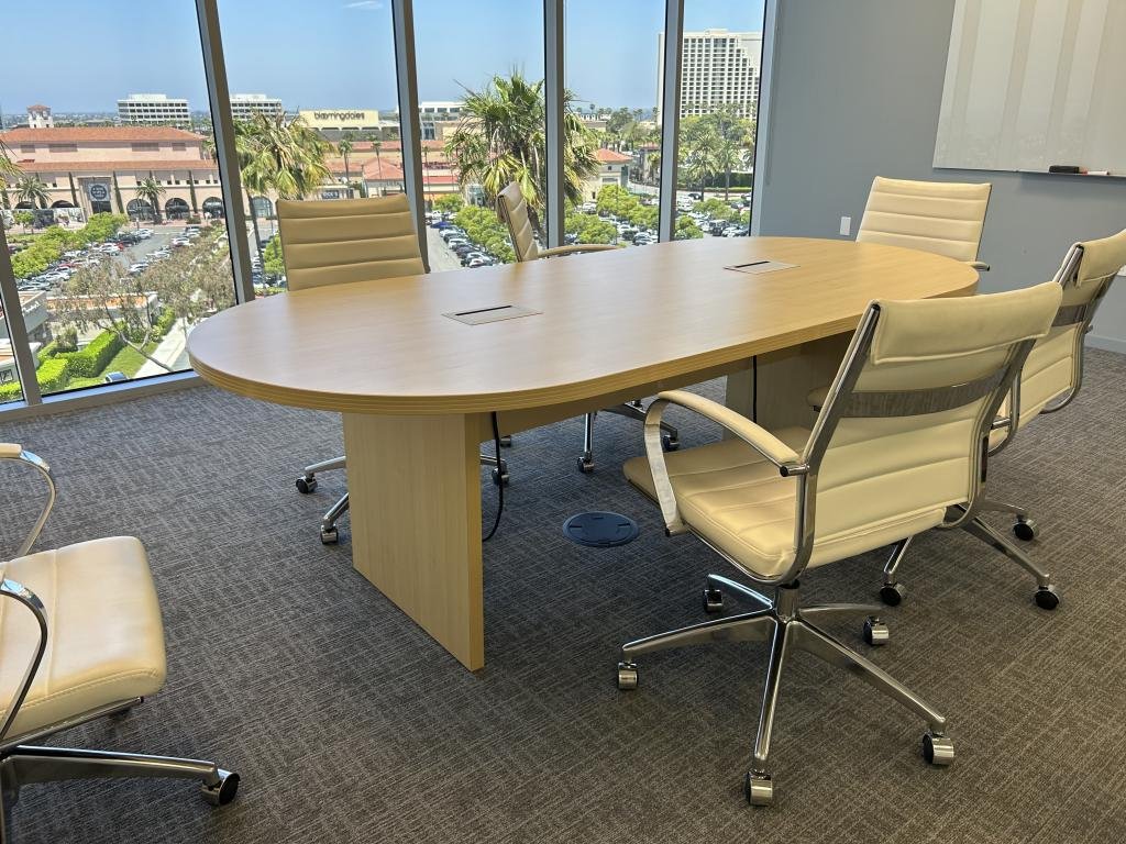 7ft wide Maple Powered conference table