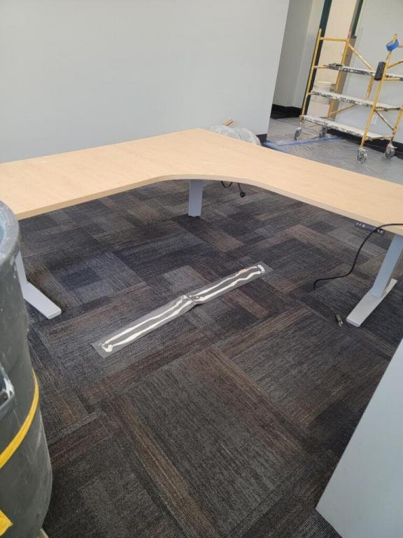 L Shape Maple Height Adjustable Electric Desk