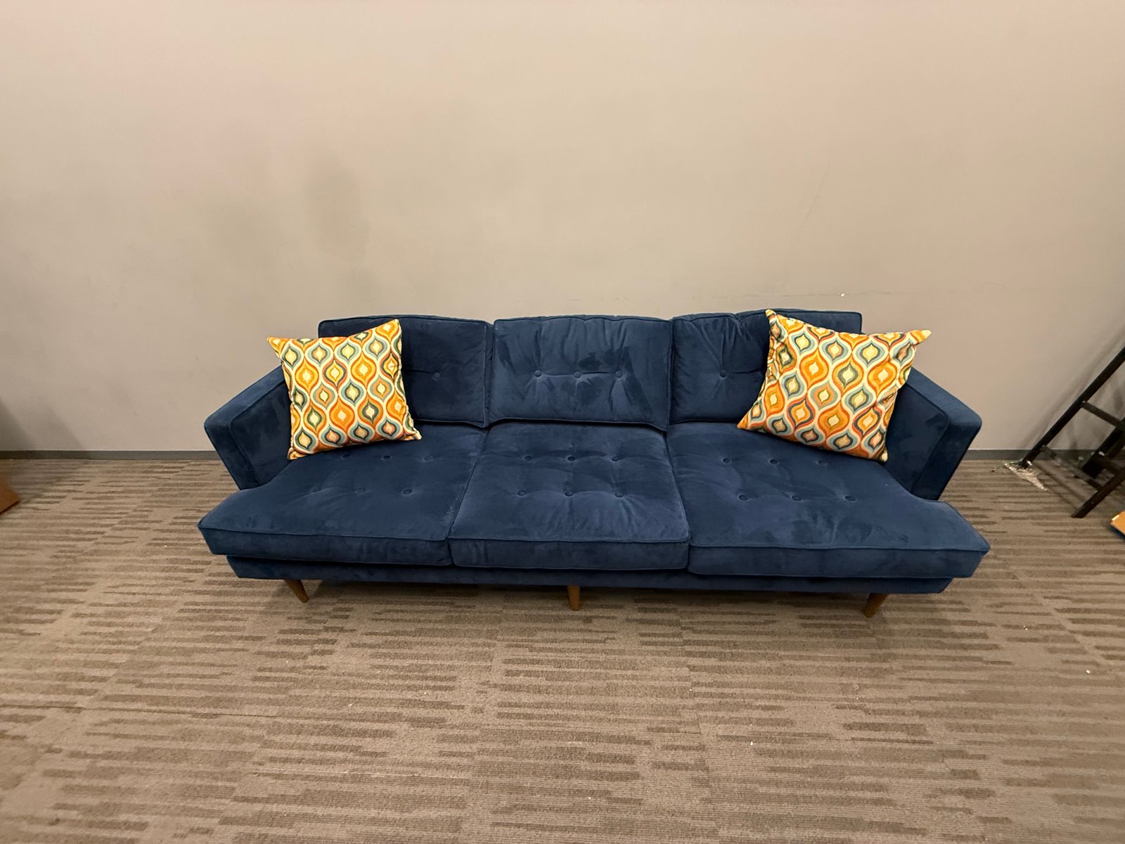 Arcadia Blue Executive Lounge Couch 36”deep x87” wide
