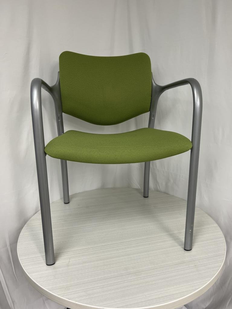 Haworth Improv lime green stacking side chair