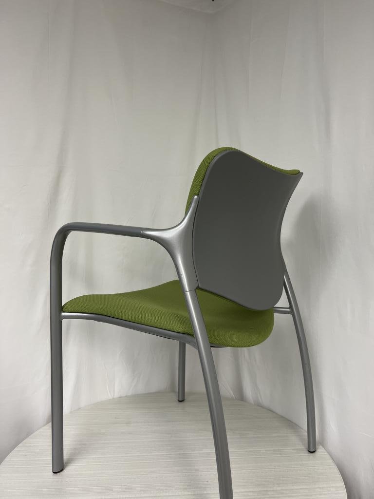 Haworth Improv lime green stacking side chair