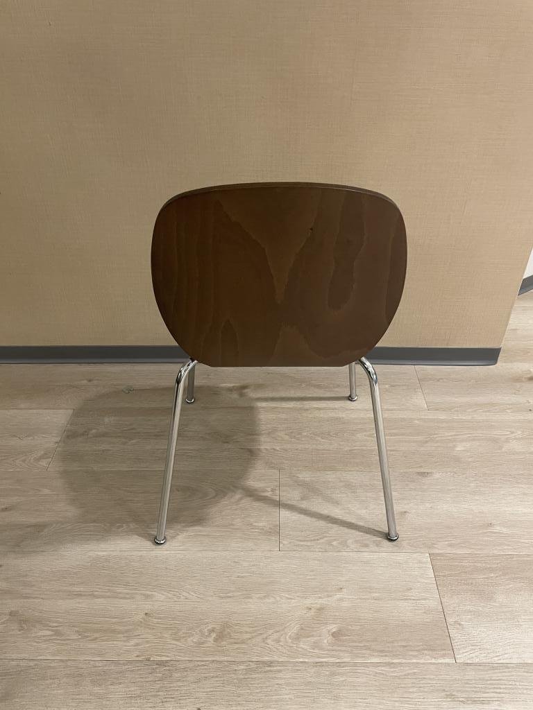 Knoll Veneer Espresso Classic Stack Chair