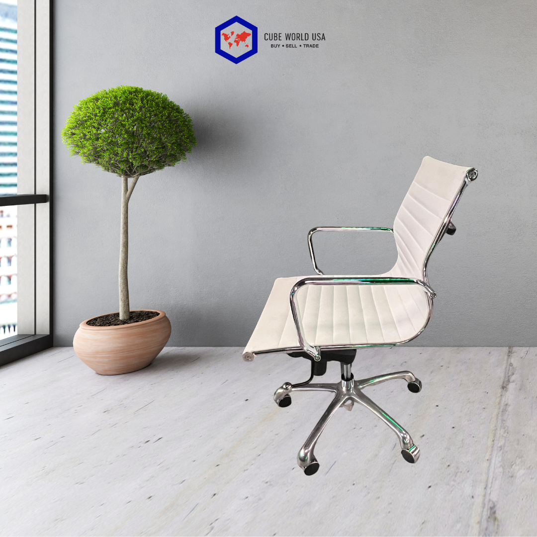 Chrome base chairs Herman Miller Eames Styled
