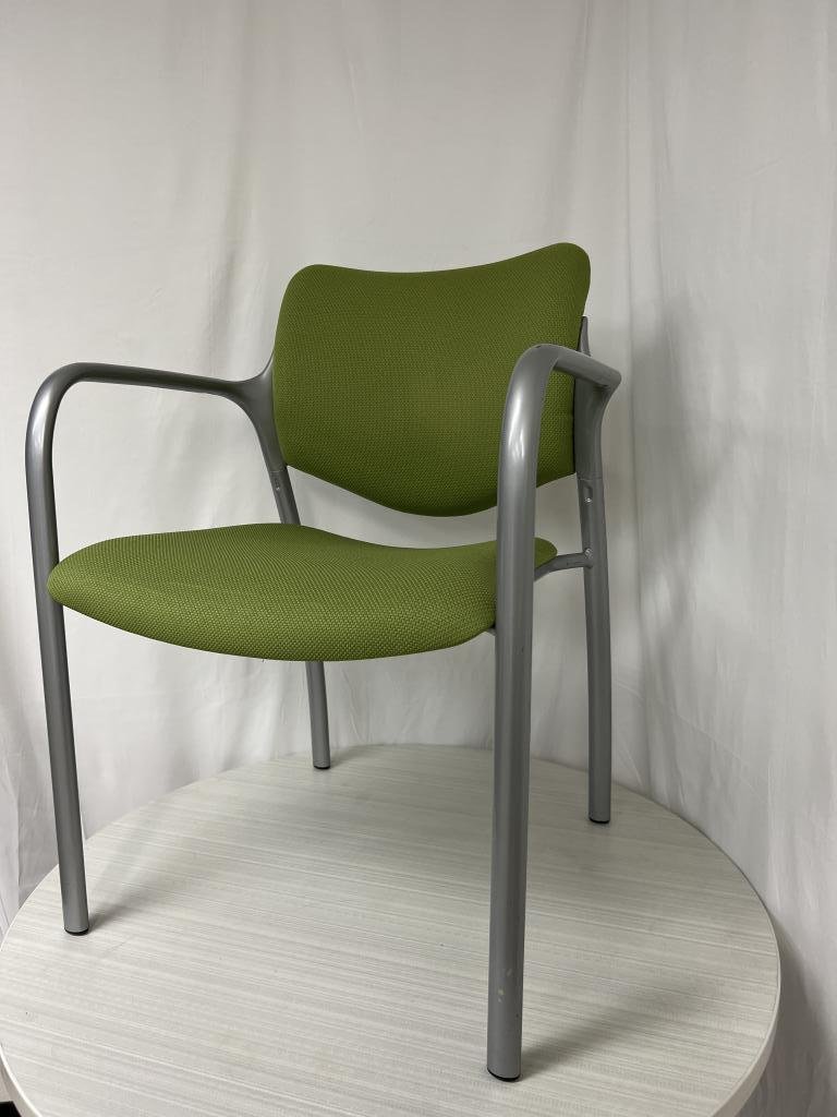 Haworth Improv lime green stacking side chair