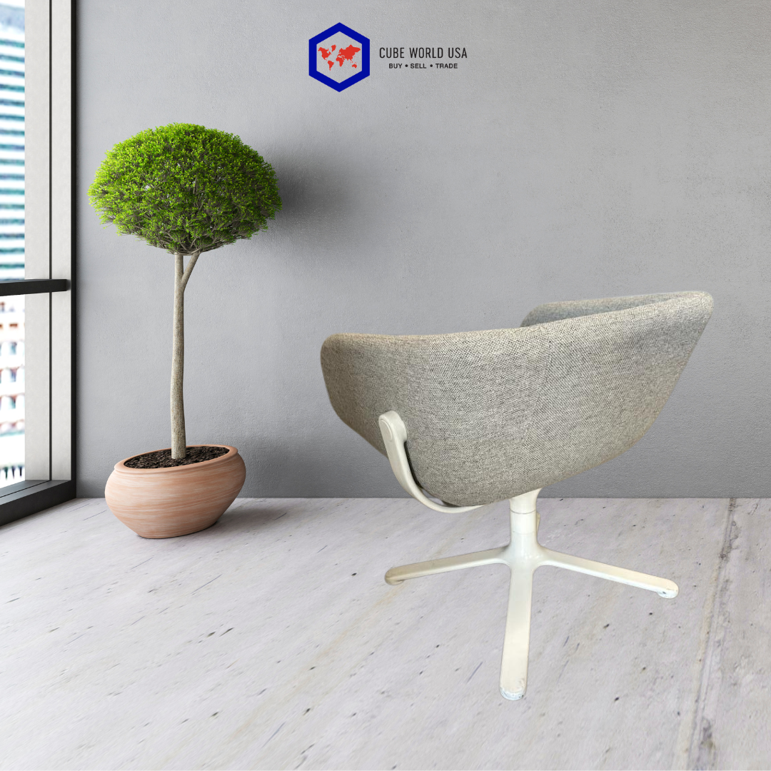 Hightower Swivel Light Wool Grey Bucket Chair