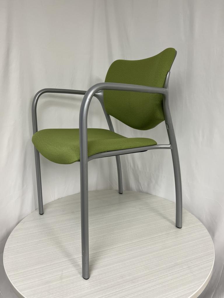 Haworth Improv lime green stacking side chair